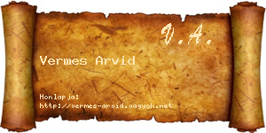 Vermes Arvid névjegykártya